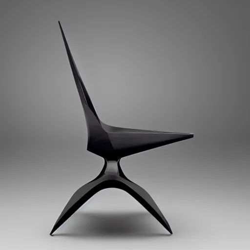 Image similar to modern chair inspired by the f 1 1 7 nighthawk, designed by zaha hadid, product image, photography