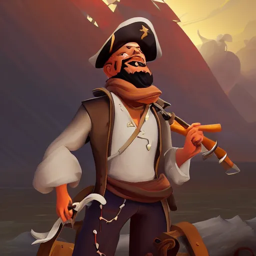 Image similar to painting jack the pirate on sea of thieves game avatar hero smooth face median photoshop filter cutout vector behance hd by jesper ejsing, by rhads, makoto shinkai and lois van baarle, ilya kuvshinov, rossdraws, illustration, art by ilya kuvshinov and gustav klimt