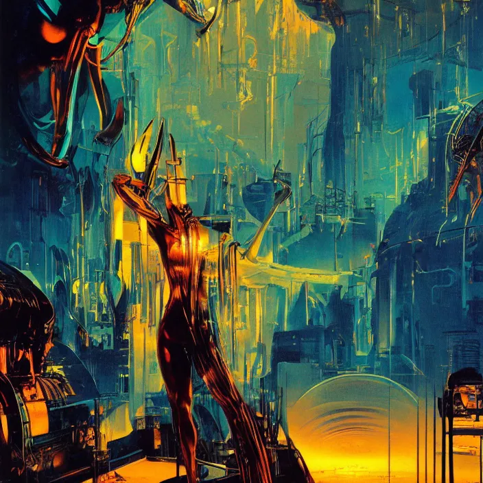 Image similar to god of latex, abstract, concept art, digital painting, ornate, backlit, bokeh, deep aura, slight glow, by bruce pennington, by syd mead