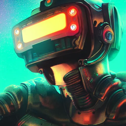 Image similar to cyberpunk concept cool cyborg bot, cinema 4 d, galaxy, ufo, space sci - fi, wearing vr goggles, illustration, portrait, pastel neon textured background night, trending on artstation, greg rutkowski, octane rendered, 1 2 k, detailed,