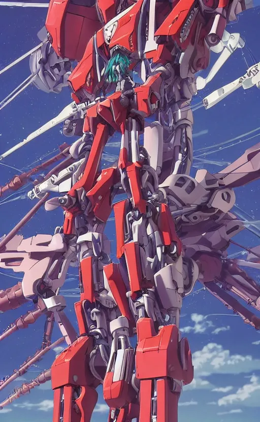 Image similar to < 3 d huge mecha > in the style of < neon genesis evangelion > with a < mechanical guitar > in hand, movie poster, < full body robot >, 3 d anime, arcane style, retropunk, steampunk, high resolution, 4 k, retrofuturism, studio ghibli, simon stalenhag