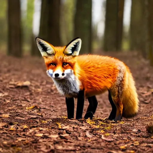 Image similar to Close-up of a fox in a magic forest with toadstools