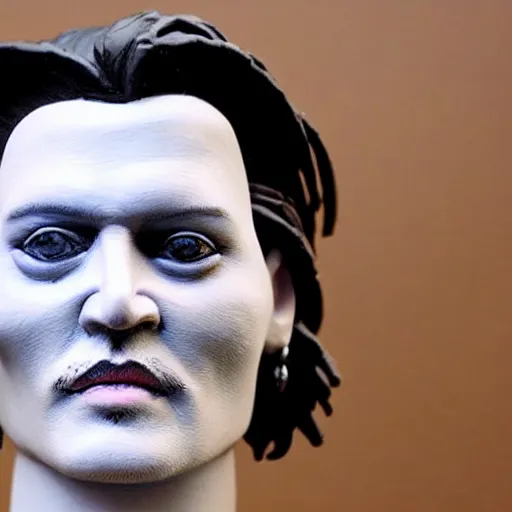 Image similar to johnny depp made of clay