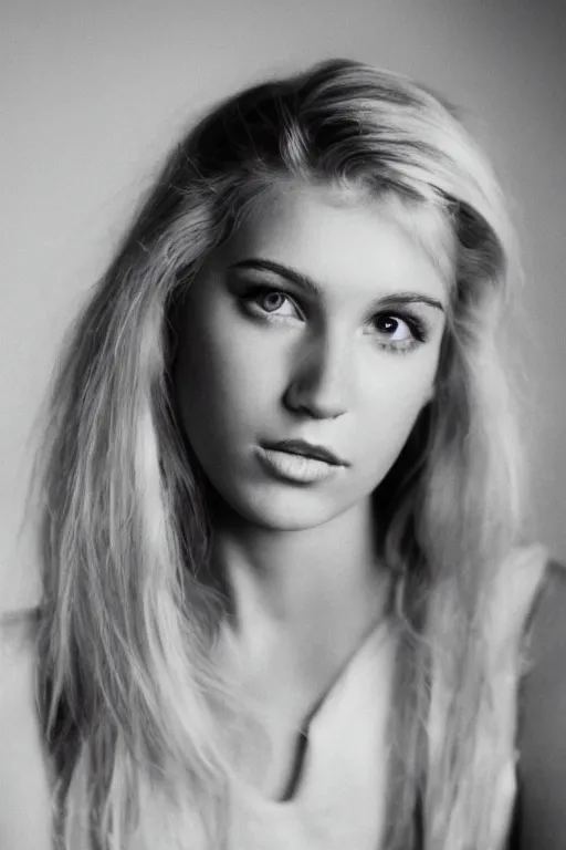 Image similar to a beautiful blonde girl in the 8 0's, portrait shot 8 5 mm