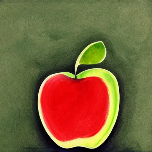 Image similar to apples arranged like steve jobs face, art by giuseppe