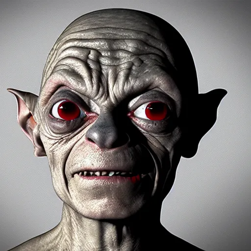 Image similar to gollum mugshot, 8 k, hyperrealism