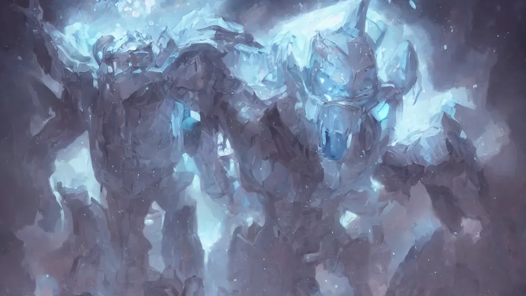 Image similar to an ice golem, fantasy artwork, award winning, very very very very very very very beautiful, artstation