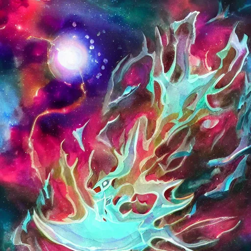 Image similar to frosted astral glacial scarves watercolor artwork confirmed orb