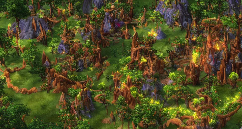 Image similar to Enchanted and magic forest, from Warcraft