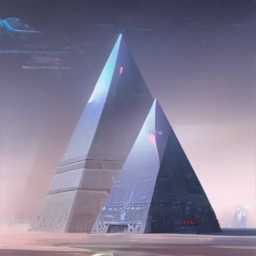 Prompt: Futuristic cyberpunk pyramids