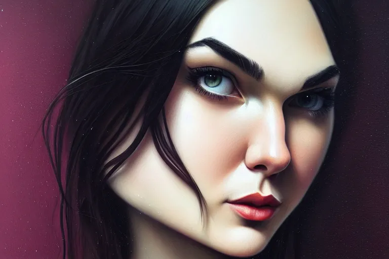 Image similar to surreal Portrait of Sasha Grey in dmt chromatic surreal liquid enviroment , elegant, highly detailed, smooth, photoreal, sharp focus, illustration, beautiful, geometric, dmt trending on artstation, cinematic, artwork by WLOP, Rossdraws