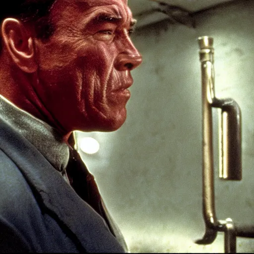 Image similar to cinematic still of arnold schwarzenegger in the green mile ( 1 9 9 9 ), blueray