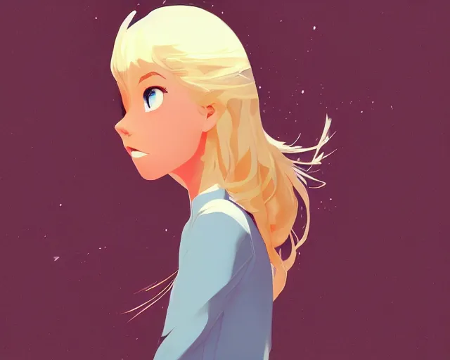 Image similar to a young blond girl with blue eyes science fiction, artstation, elegant, highly detailed, digital painting, concept art, smooth, sharp focus, illustration, art by don bluth and michel ocelot and makoto shinkai and tom whalen and atey ghailan and akihiko yoshida