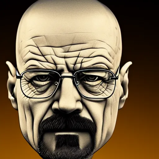 Image similar to walter white's face on a snowball, hyperdetailed, artstation, cgsociety, 8 k
