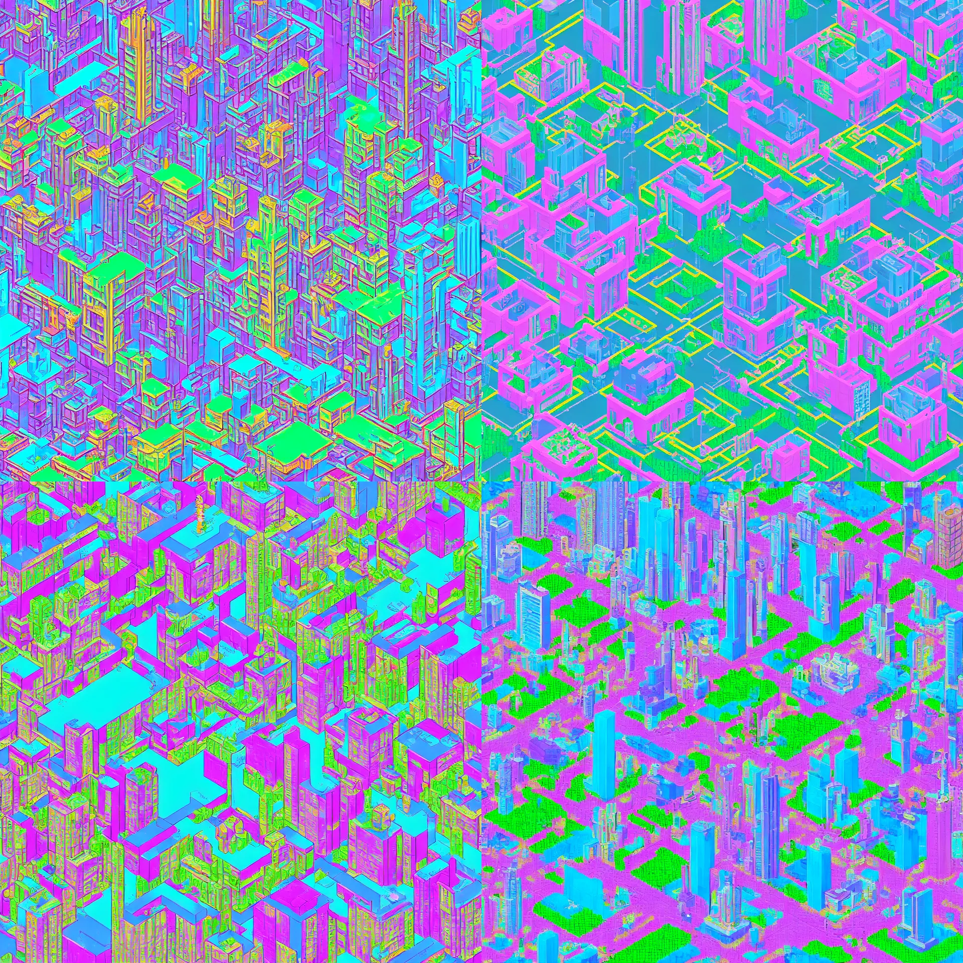 Prompt: vaporwave city, stylized as pixel art, # pixelart