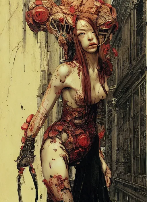 Image similar to demon, eun emerging from renaissance italy into a cyberpunk mutiversal realm by conrad roset, nicola samuri, dino valls, m. w. kaluta, jakub rebelka, rule of thirds, seductive look, beautiful