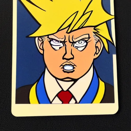 Image similar to donald trump as a yu - gi - oh card character