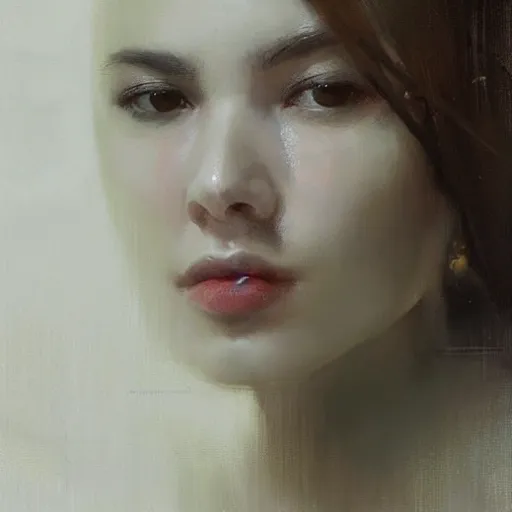 Prompt: portrait of a beautiful woman by ruan jia