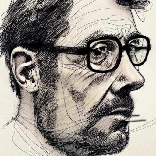 Prompt: a realistic yet scraggly portrait sketch of the side profile of a stern and sophisticated kip dynamite, trending on artstation, intricate details, in the style of frank auerbach, in the style of sergio aragones, in the style of martin ansin, in the style of david aja, in the style of mattias adolfsson