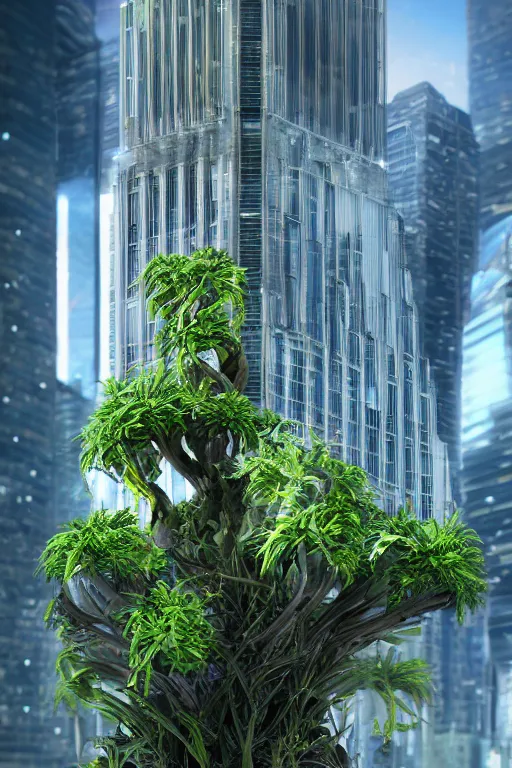 Prompt: macro photo of a alien plant growing on top of a skyscraper, unreal 5, DAZ, hyperrealistic, octane render, Regal, Refined, Detailed Digital Art, dynamic lighting, Highly Detailed, Cinematic Lighting, Unreal Engine, 8k, HD