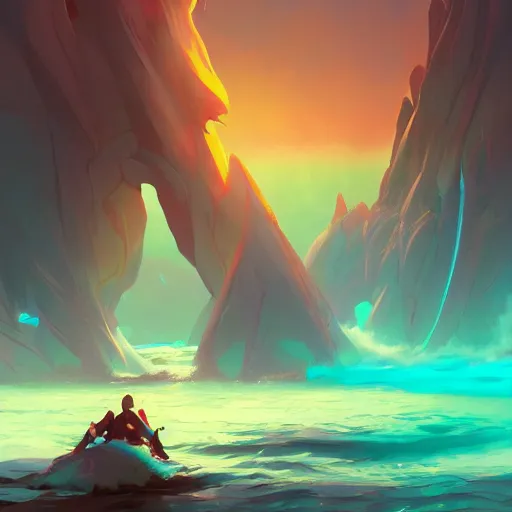 Prompt: samudra manthan, mattepainting concept blizzard pixar maya engine on stylized background splash comics global illumination lighting artstation, sharp focus, lois van baarle, ilya kuvshinov, rossdraws