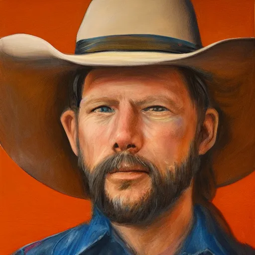 Image similar to Cowboy orange realistic portrait