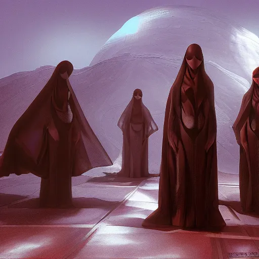 Image similar to doss veils, rendered in octane by Michael Whelan