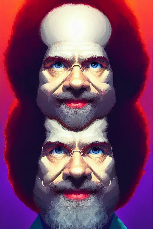 Prompt: symmetrical! portrait of Bob Ross, modern, colourful!! abstract highly detailed, digital painting, artstation, concept art, sharp focus, illustration, by greg rutkowski