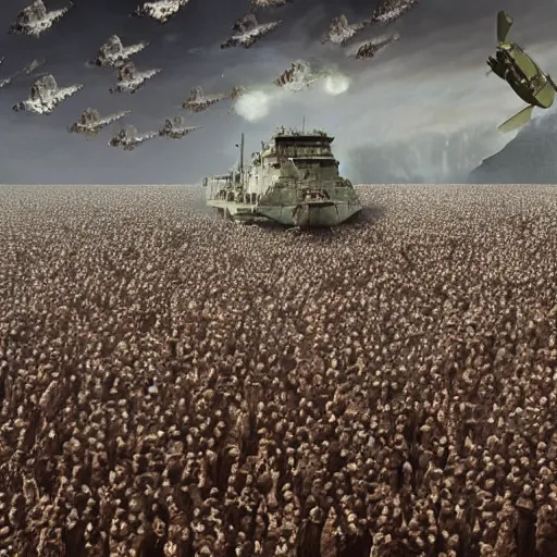 Prompt: a large scale invasion, realistic, award winning photograph