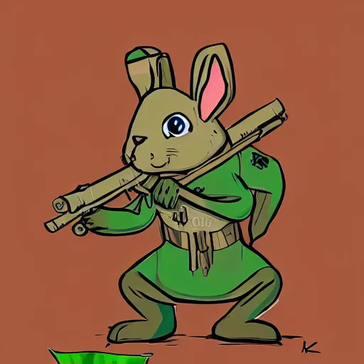 Image similar to woodland bunny, resistance, antropomorphic, guerilla medic, green flag, illustration, highly detailed, art by kyle ferrin