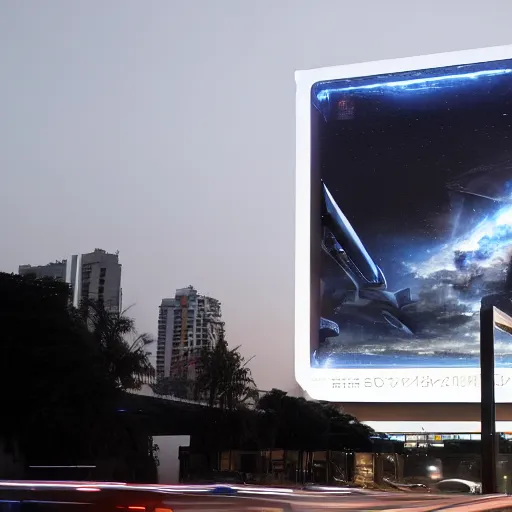 Prompt: sci-fi wall structure logotype and car on the coronation of napoleon and digital billboard in the middle in dark atmosphere by Ruan Jia Sheng Lam