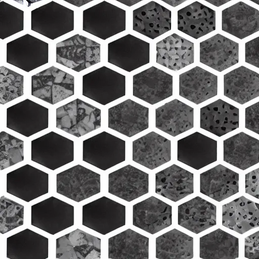 Prompt: “pattern of hexagon tiles, seamless, tileable, black and white”