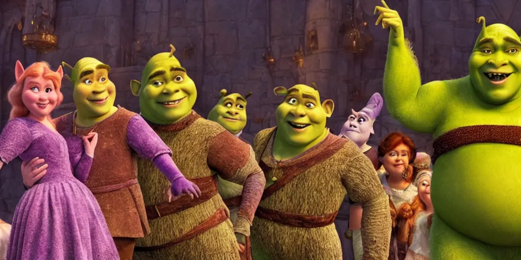 Image similar to still from shrek