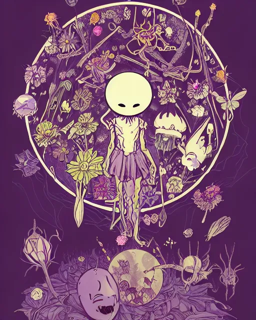 Image similar to the platonic ideal of flowers, sprouting, insects and praying of cletus kasady carnage dementor chtulu mandala ponyo alice in wonderland dinotopia watership down, hollow knight, d & d, fantasy, ego death, mdma, dmt, psilocybin, concept art by greg rutkowski and simon stalenhag and alphonse mucha