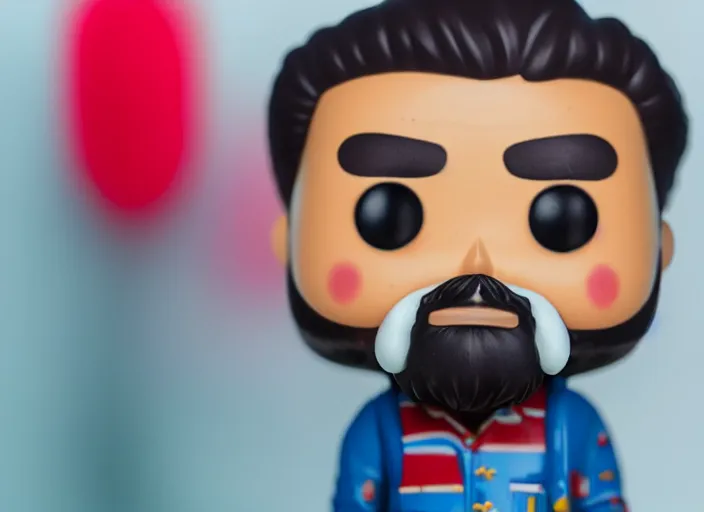 Prompt: photo still of a funko pop sidhu moosewala, 8 k, studio lighting bright ambient lighting key light, 8 5 mm f 1. 8