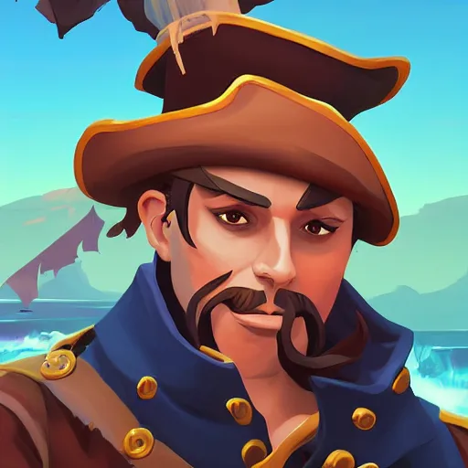 Image similar to painting jack the pirate on sea of thieves game avatar hero smooth face median photoshop filter cutout vector behance hd by jesper ejsing, by rhads, makoto shinkai and lois van baarle, ilya kuvshinov, rossdraws, illustration, art by ilya kuvshinov and gustav klimt