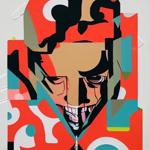 Image similar to Supreme x Bape Painting by Sachin Teng, asymmetrical, Organic Painting , Matte Painting, geometric shapes, hard edges, graffiti, street art,:2 by Sachin Teng:4