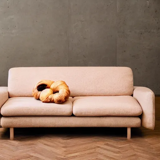 Prompt: sofa in the shape of croissant