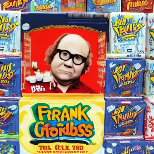 Image similar to frank reynolds on a cereal box