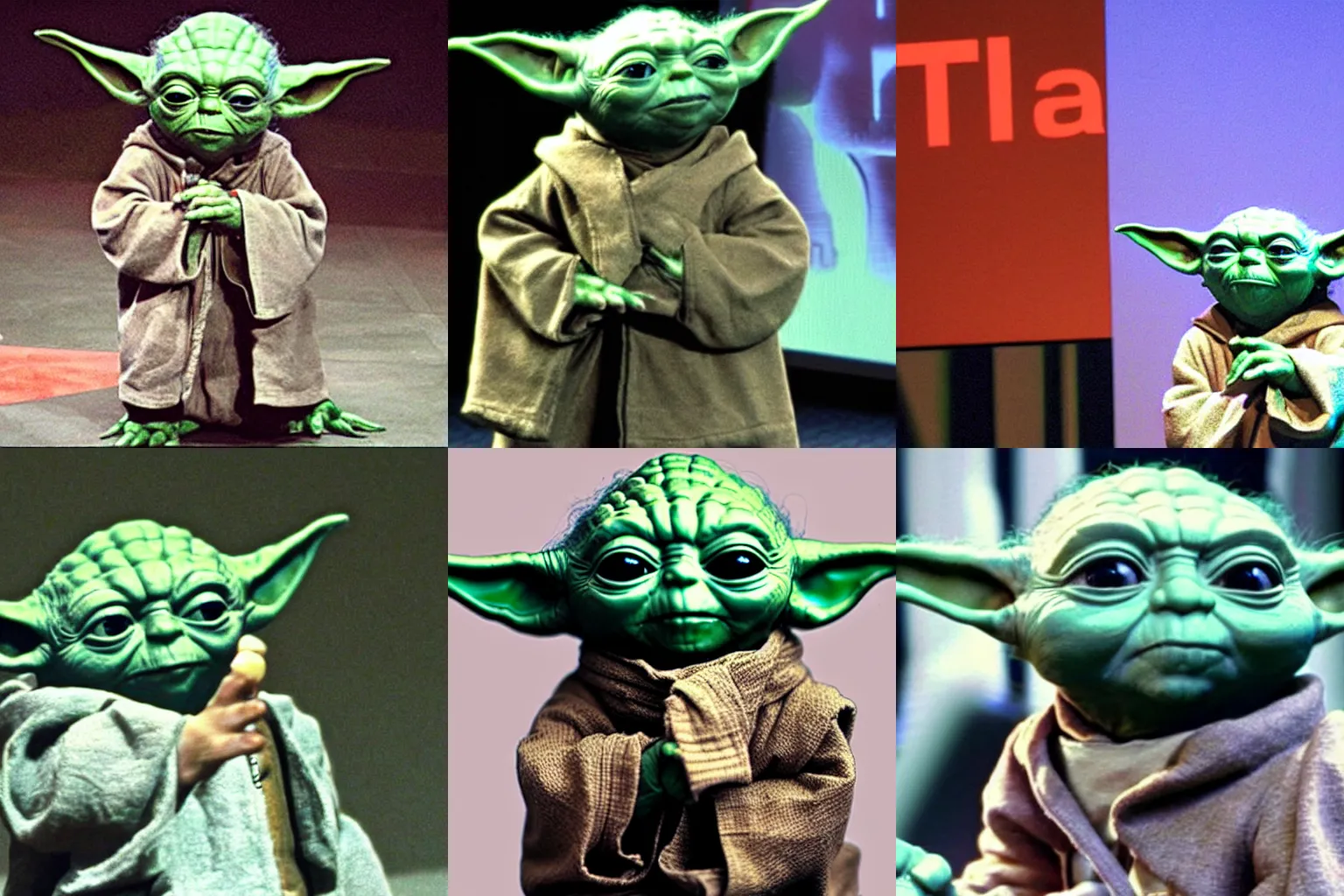 Prompt: Yoda giving a ted talk