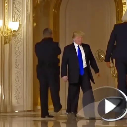 Image similar to Newscast still of Donald Trump being arrested at mar-a-lago,4k