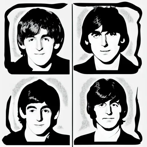 Prompt: vector graphics of the beatles