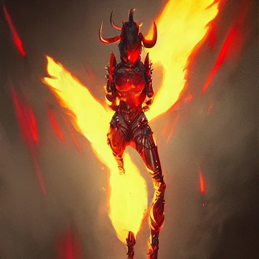 Image similar to bionic devil flames by greg rutkowski