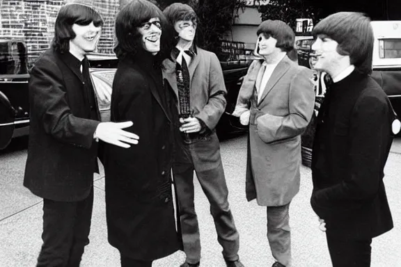 Image similar to steve o meeting the beatles