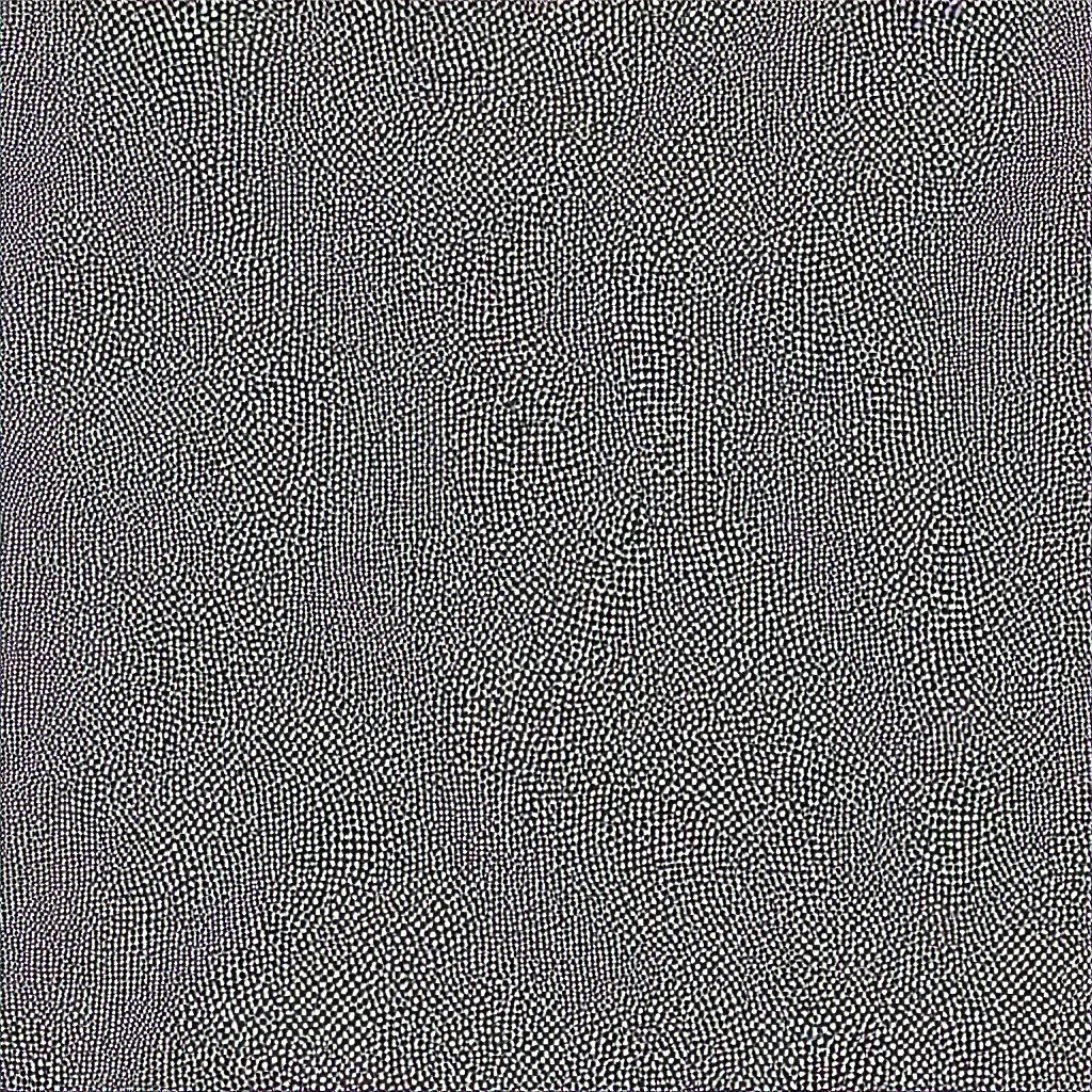 Image similar to moire patterns, black and white, pointilism