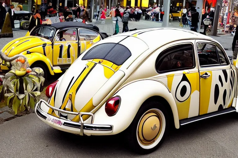 Image similar to gustav klimt vw beetle