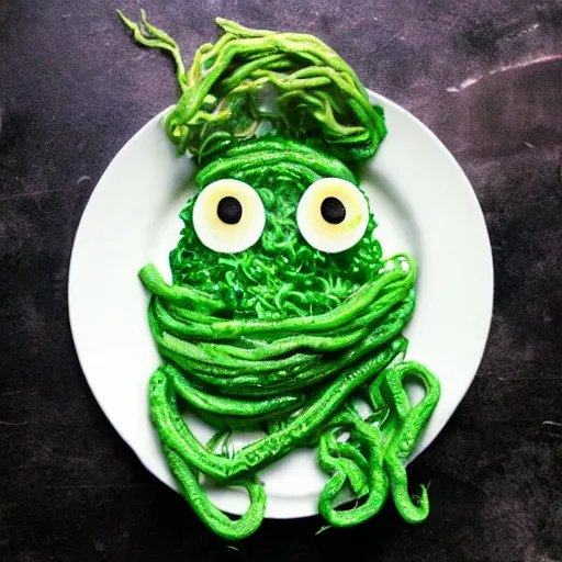 Image similar to cthulhu made of ramen