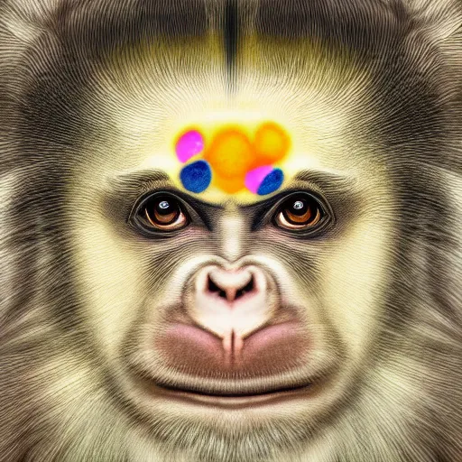 Image similar to the portait of a primate by takashi murakami, digital art, 4 k, detailed