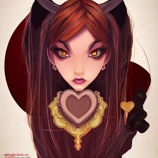 Image similar to tatarian girl. coffee addict and ruthless ai lover. heart shaped face. centered median photoshop filter cutout vector behance artgem hd jesper ejsing!