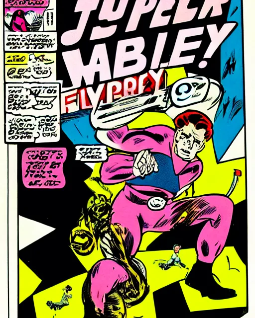 Prompt: a jack kirby comic about a protagonist with supernaturally powerful flatulence